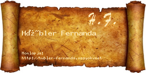 Hübler Fernanda névjegykártya